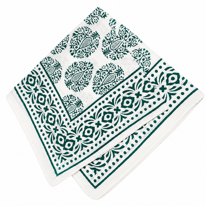 JAIPUR Hand Block Printed Cotton Voile Bandana – 54 x 54 cms