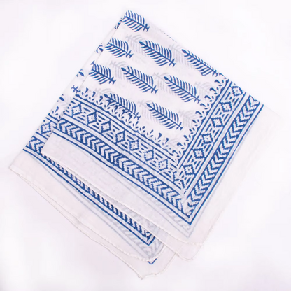 JAIPUR Hand Block Printed Cotton Voile Bandana – 54 x 54 cms