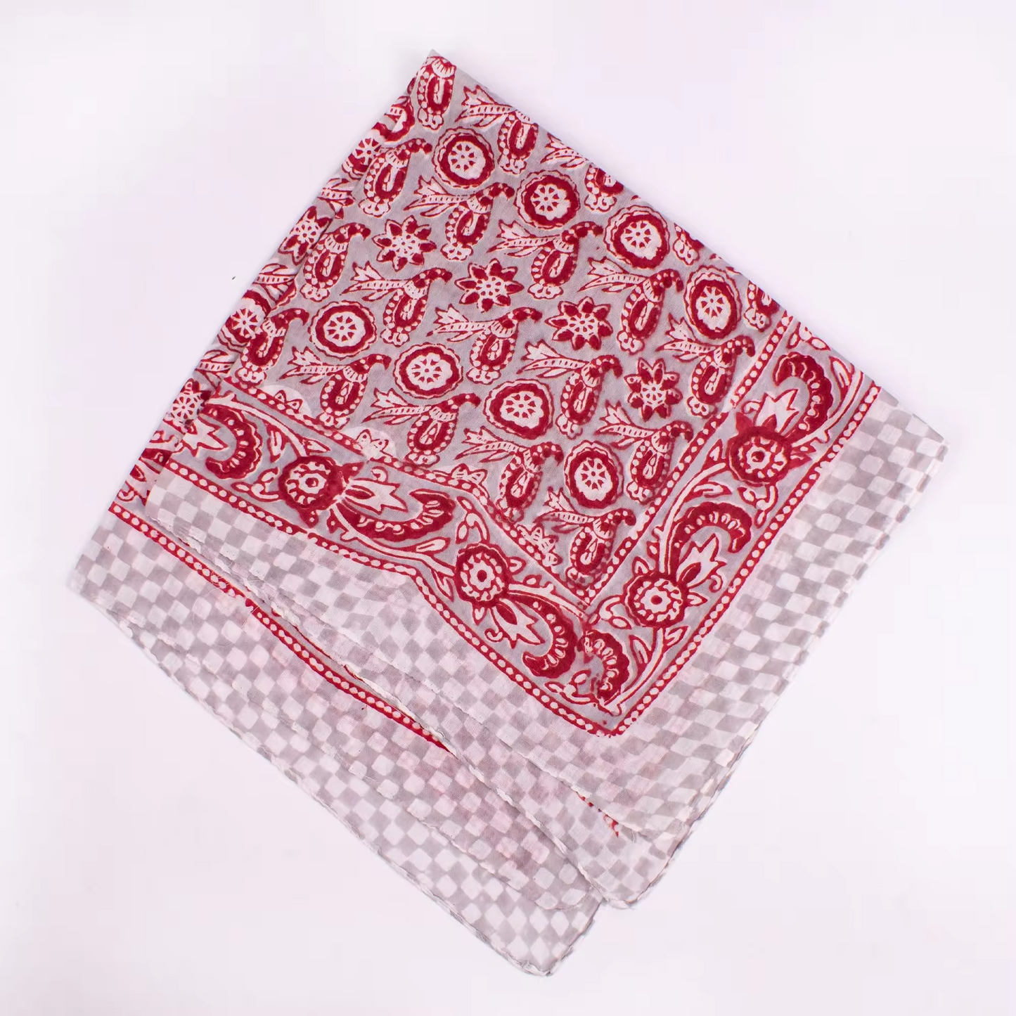 JAIPUR Hand Block Printed, Cotton Voile Bandana – 54 x 54 cms