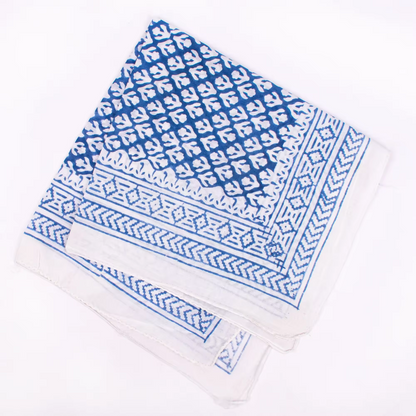 JAIPUR Hand Block Printed Cotton Voile Bandana – 54 x 54 cms