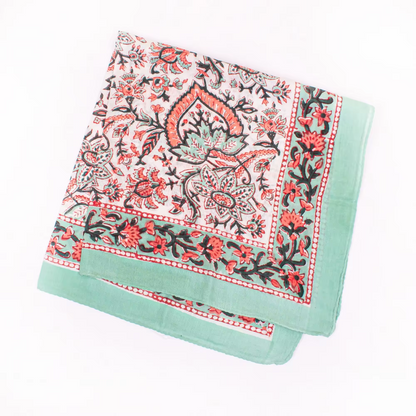 JAIPUR Hand Block Printed Cotton Voile Bandana – 54 x 54 cms