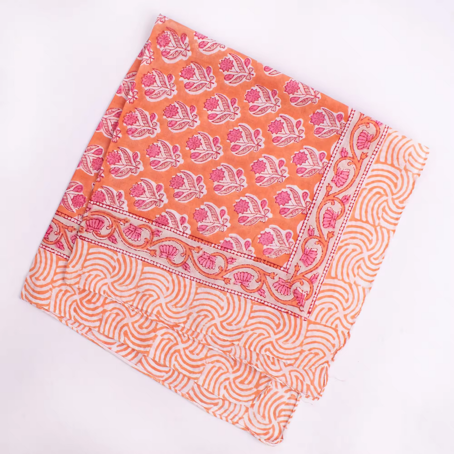 JAIPUR Hand Block Printed Cotton Voile Bandana – 54 x 54 cms
