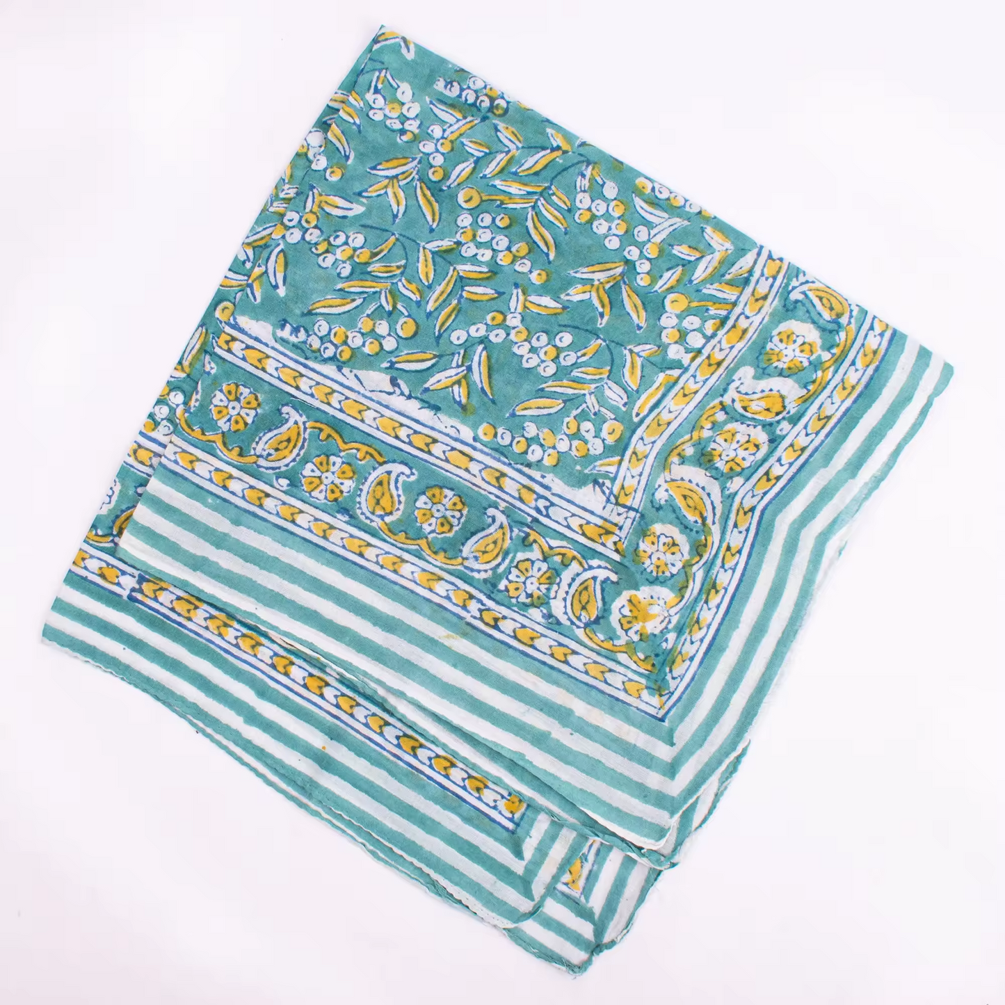 JAIPUR Hand Block Printed, Cotton Voile Bandana – 54 x 54 cms