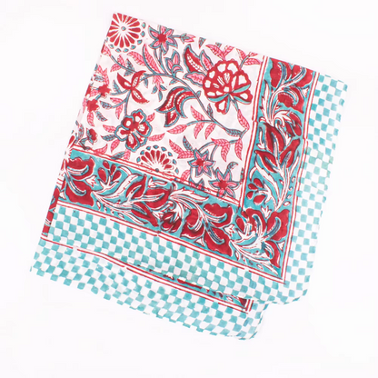 JAIPUR Hand Block Printed, Cotton Voile Bandana – 54 x 54 cms PINKS