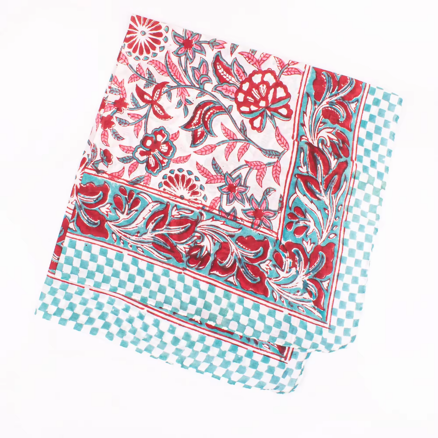JAIPUR Hand Block Printed Cotton Voile Bandana – 54 x 54 cms