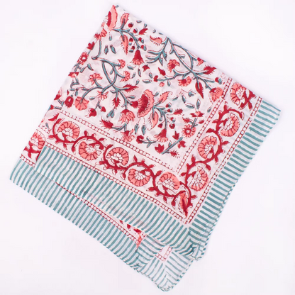 JAIPUR Hand Block Printed Cotton Voile Bandana – 54 x 54 cms