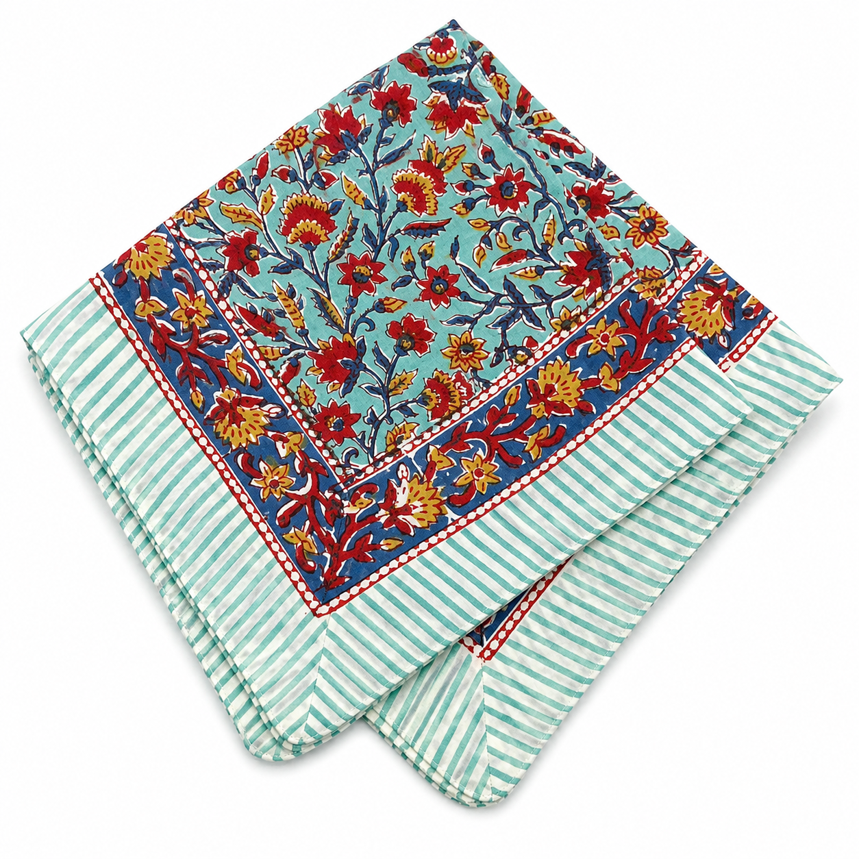JAIPUR Hand Block Printed Cotton Voile Bandana – 54 x 54 cms