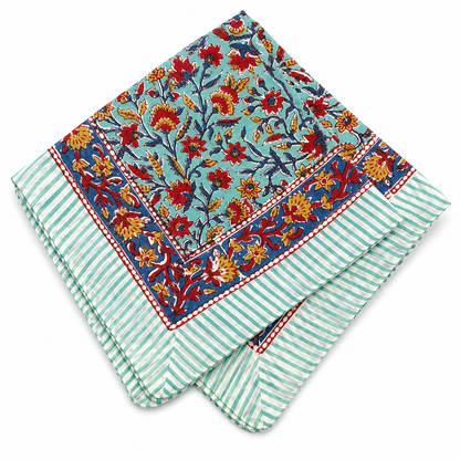 JAIPUR Hand Block Printed Cotton Voile Bandana – 54 x 54 cms