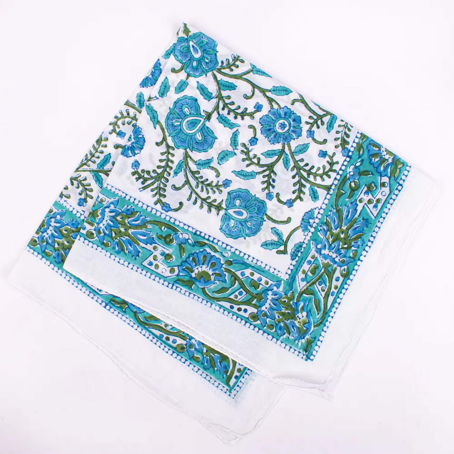 JAIPUR Hand Block Printed Cotton Voile Bandana – 54 x 54 cms