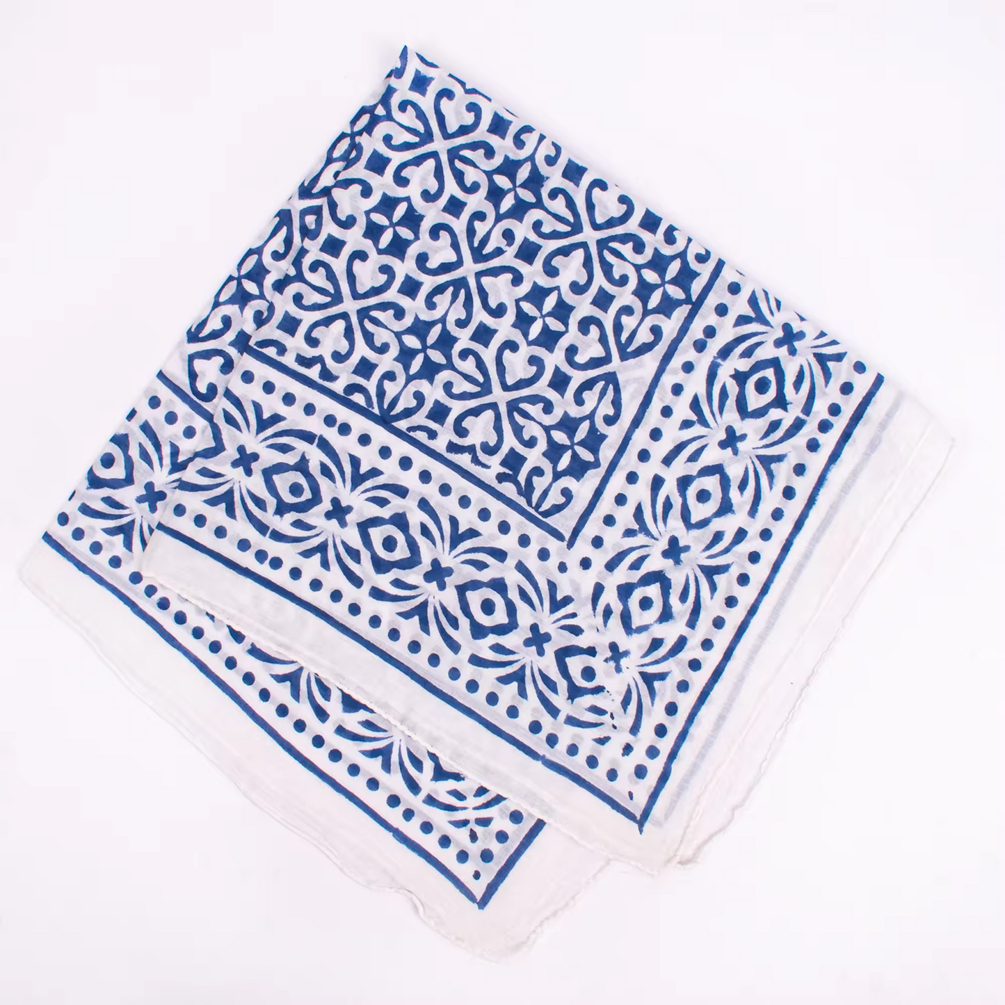 JAIPUR Hand Block Printed, Cotton Voile Bandana – 54 x 54 cms