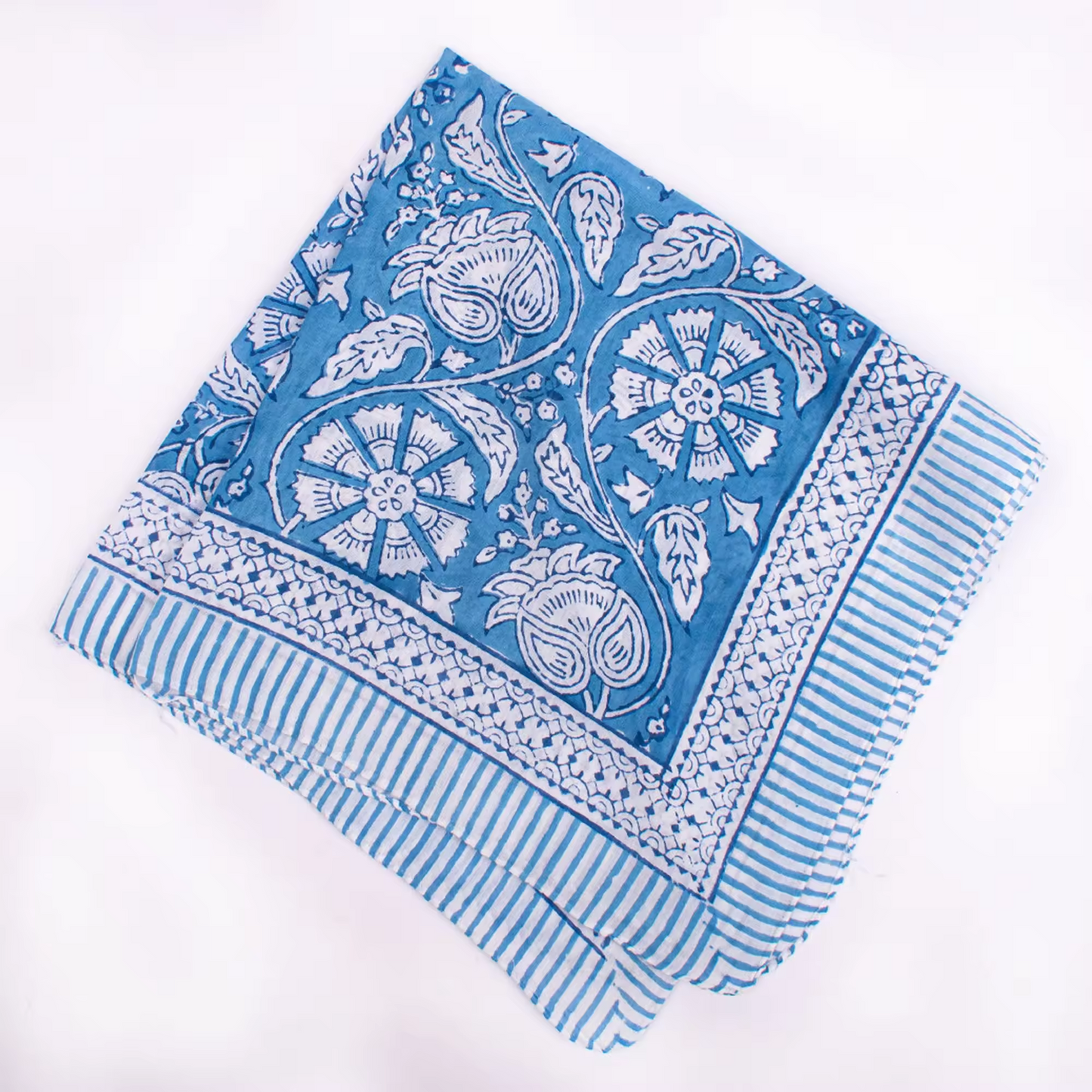 JAIPUR Hand Block Printed Cotton Voile Bandana – 54 x 54 cms