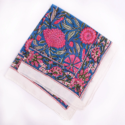 JAIPUR Hand Block Printed Cotton Voile Bandana – 54 x 54 cms