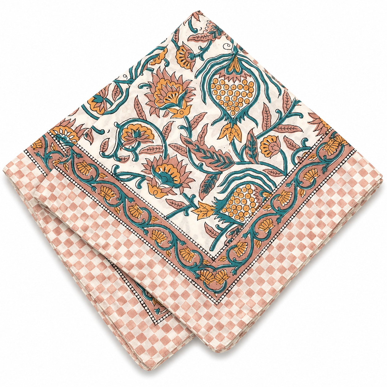 JAIPUR Hand Block Printed Cotton Voile Bandana – 54 x 54 cms