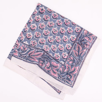 JAIPUR Hand Block Printed Cotton Voile Bandana – 54 x 54 cms