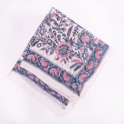 JAIPUR Hand Block Printed Cotton Voile Bandana – 54 x 54 cms