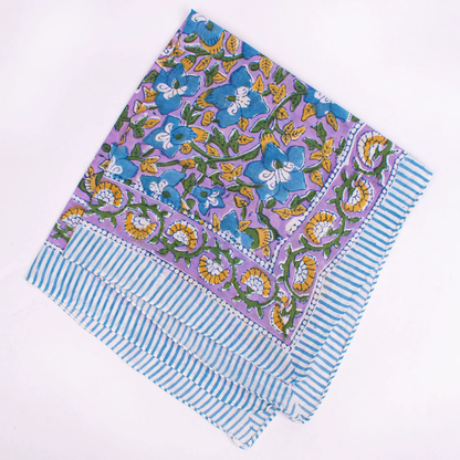 JAIPUR Hand Block Printed Cotton Voile Bandana – 54 x 54 cms