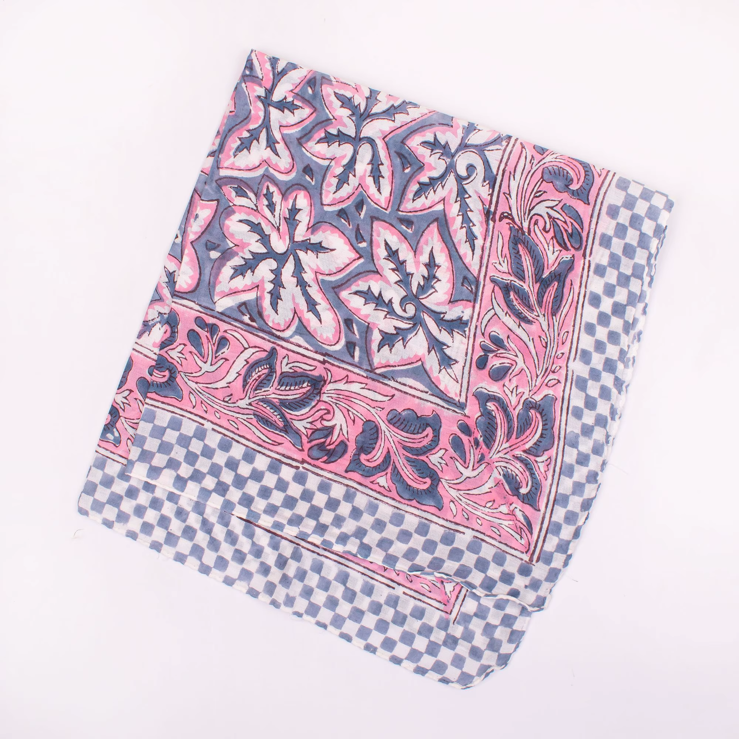 JAIPUR Hand Block Printed Cotton Voile Bandana – 54 x 54 cms