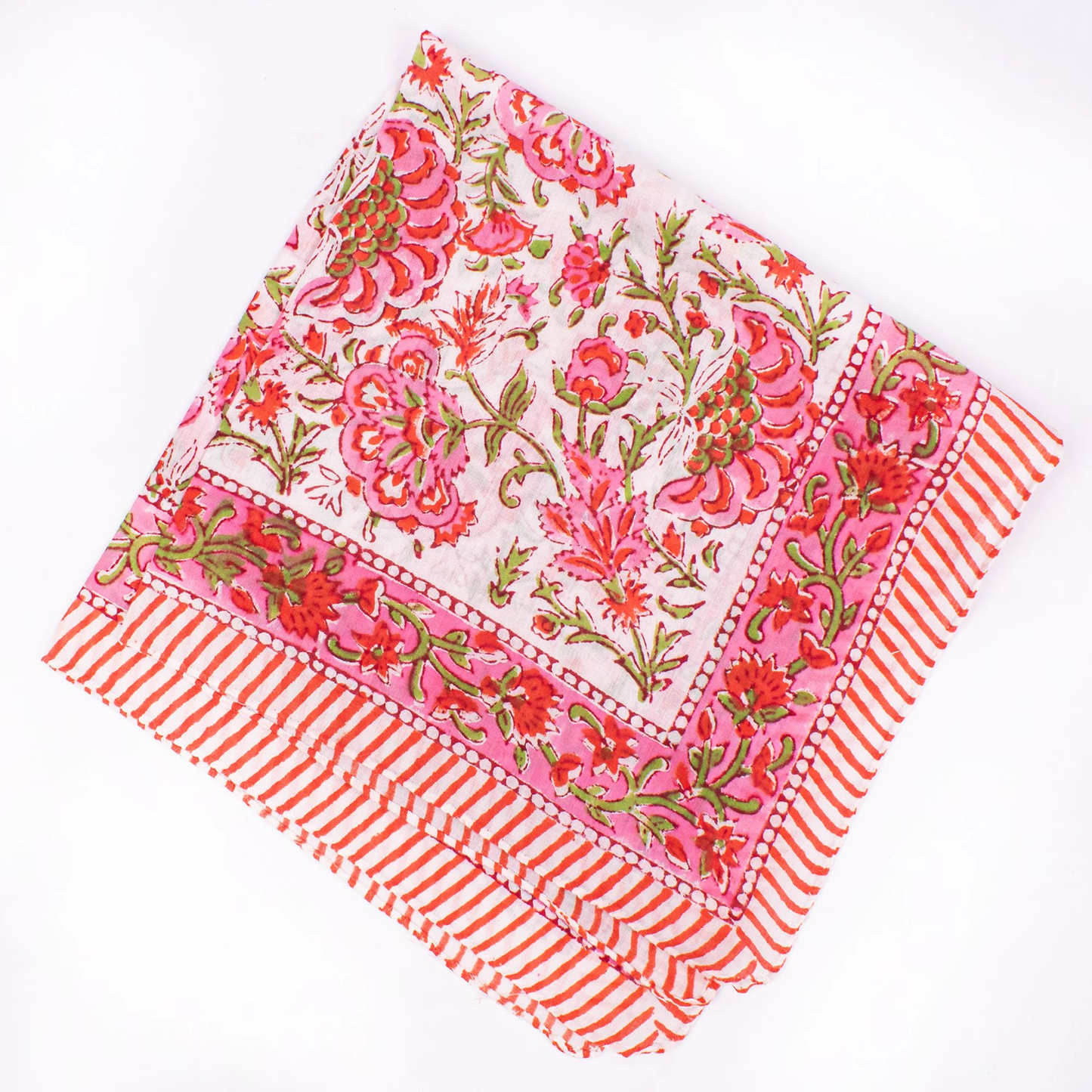 JAIPUR Hand Block Printed Cotton Voile Bandana – 54 x 54 cms