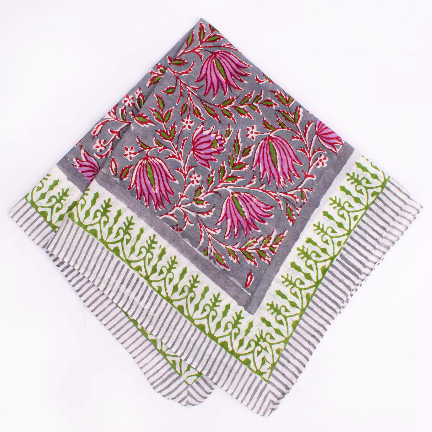 JAIPUR Hand Block Printed, Cotton Voile Bandana – 54 x 54 cms