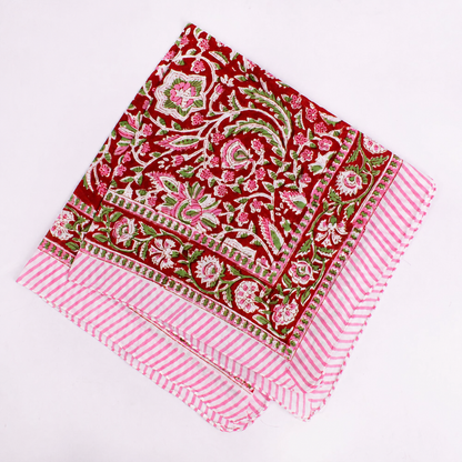 JAIPUR Hand Block Printed Cotton Voile Bandana – 54 x 54 cms