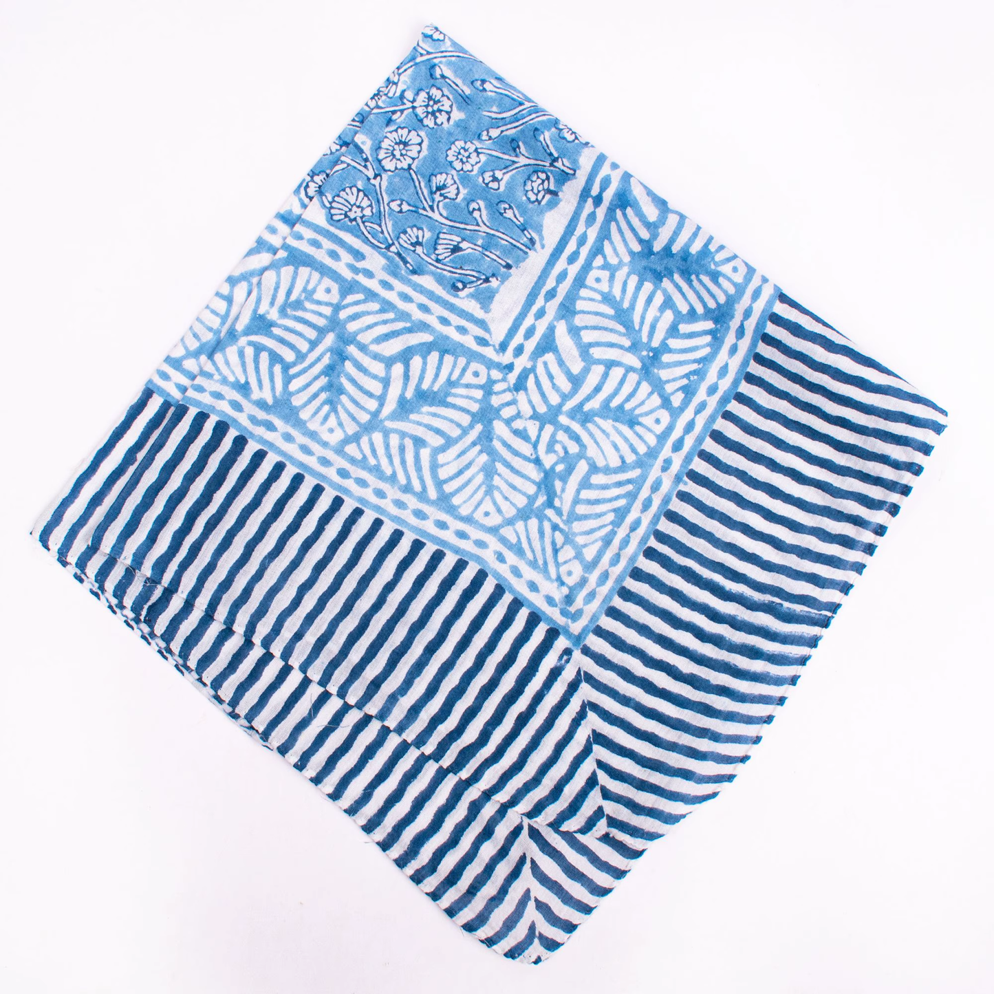 JAIPUR Hand Block Printed Cotton Voile Bandana – 54 x 54 cms