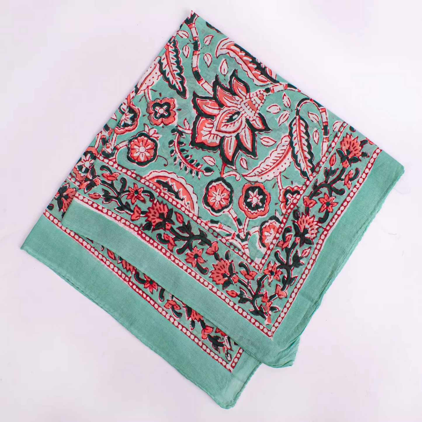 JAIPUR Hand Block Printed, Cotton Voile Bandana – 54 x 54 cms