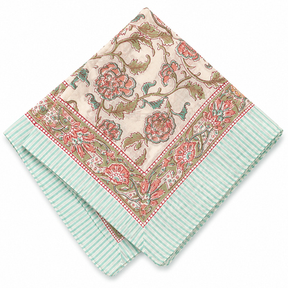 JAIPUR Hand Block Printed Cotton Voile Bandana – 54 x 54 cms