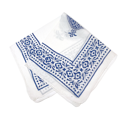 JAIPUR Hand Block Printed Cotton Voile Bandana – 54 x 54 cms