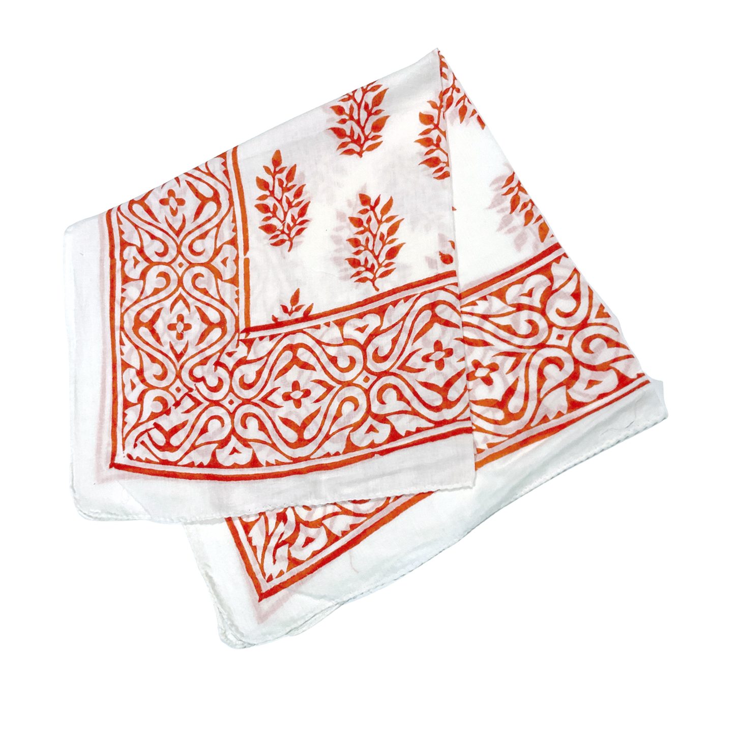 JAIPUR Hand Block Printed, Cotton Voile Bandana – 54 x 54 cms WARM