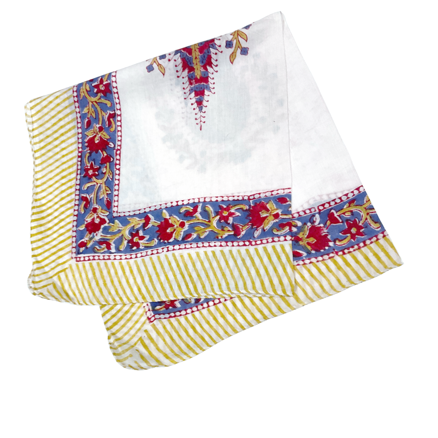 JAIPUR Hand Block Printed Cotton Voile Bandana – 54 x 54 cms
