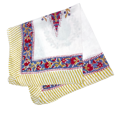 JAIPUR Hand Block Printed Cotton Voile Bandana – 54 x 54 cms