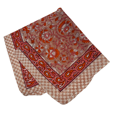 JAIPUR Hand Block Printed, Cotton Voile Bandana – 54 x 54 cms