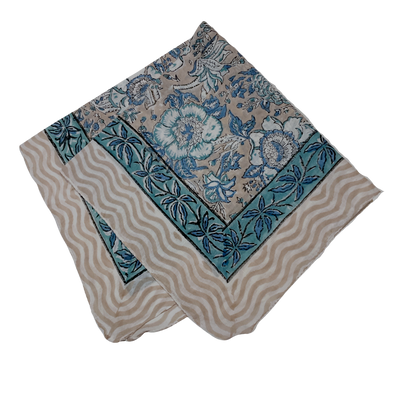 JAIPUR Hand Block Printed, Cotton Voile Bandana – 54 x 54 cms