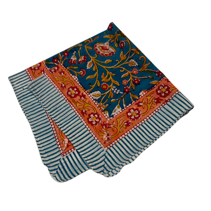 JAIPUR Hand Block Printed, Cotton Voile Bandana – 54 x 54 cms