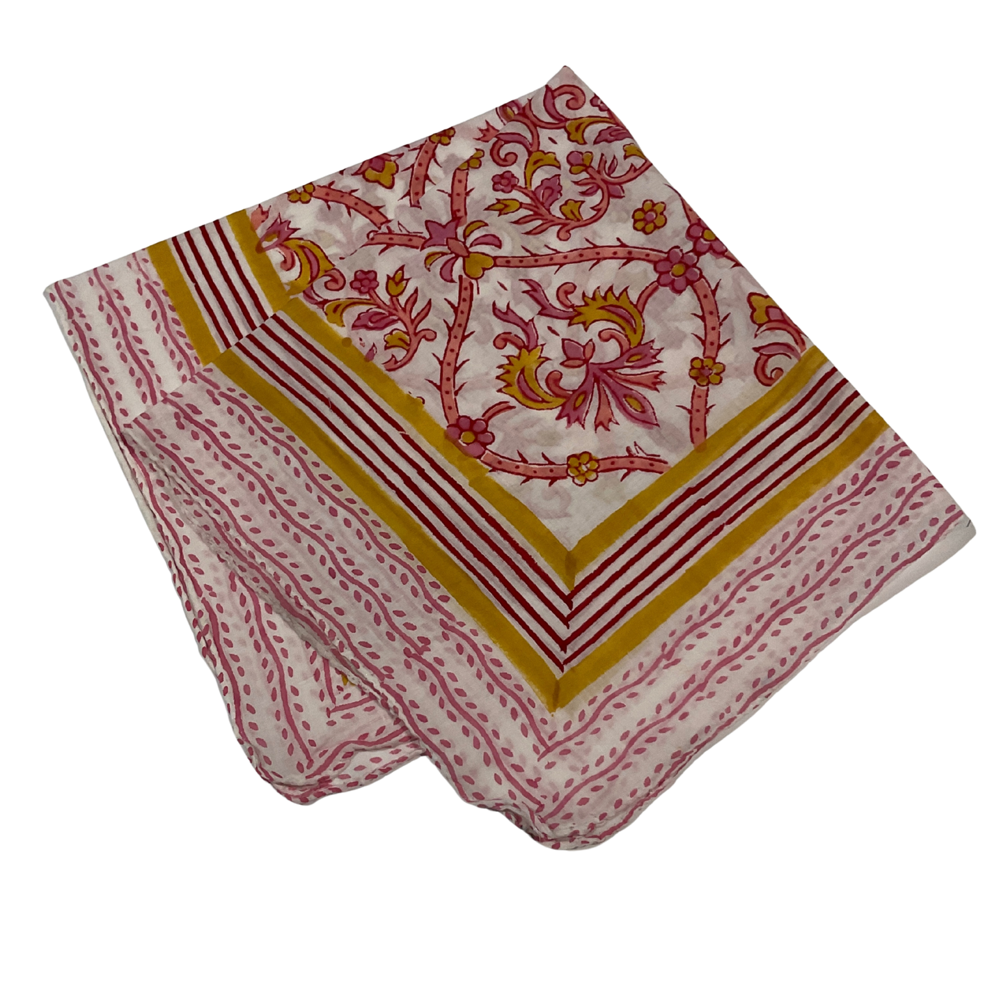 JAIPUR Hand Block Printed, Cotton Voile Bandana – 54 x 54 cms
