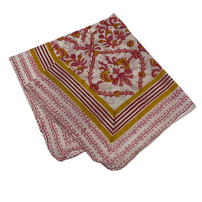 JAIPUR Hand Block Printed, Cotton Voile Bandana – 54 x 54 cms