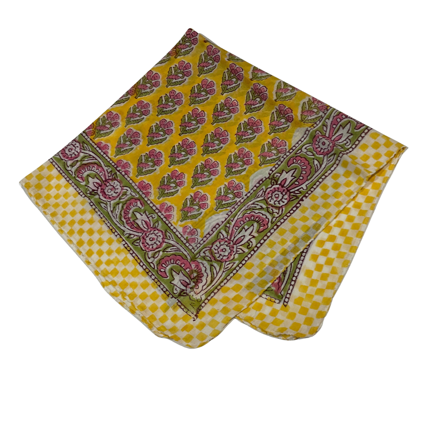 JAIPUR Hand Block Printed, Cotton Voile Bandana – 54 x 54 cms