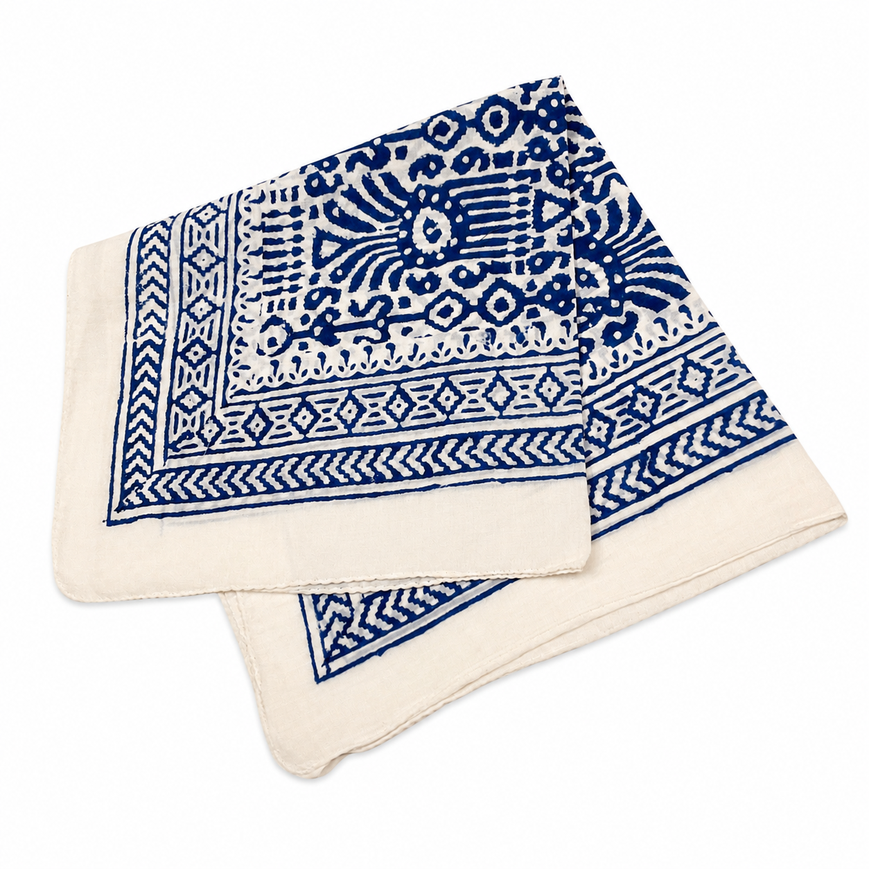 JAIPUR Hand Block Printed Cotton Voile Bandana – 54 x 54 cms
