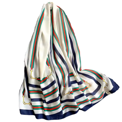 GENOA 180 Horse Design Linen Look Scarf - 180 x 90 cms