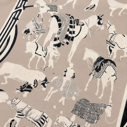 LEON Equestrian Pashmina Scarf | Horse Design Shawl 180 × 65 cm
