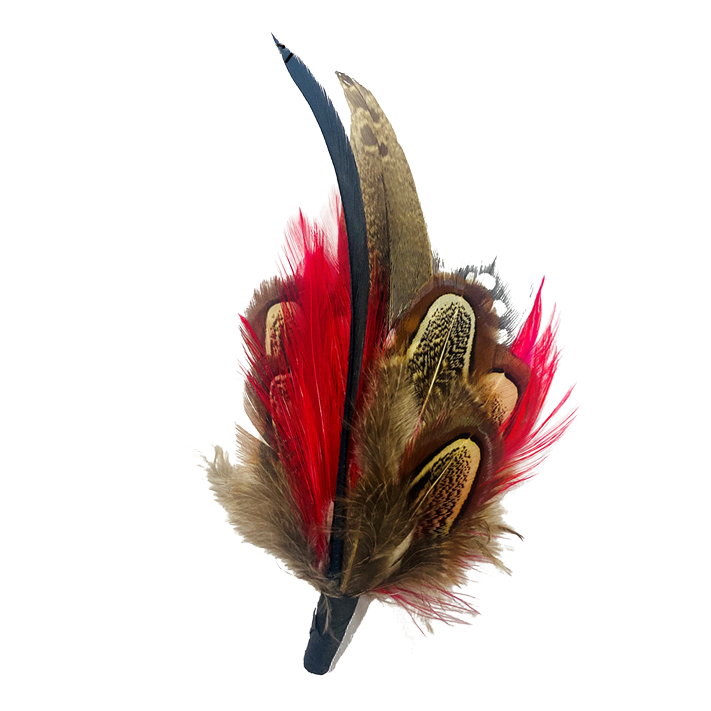 LEWES Genuine Pheasant Feather Hat Plume with Brooch Pin