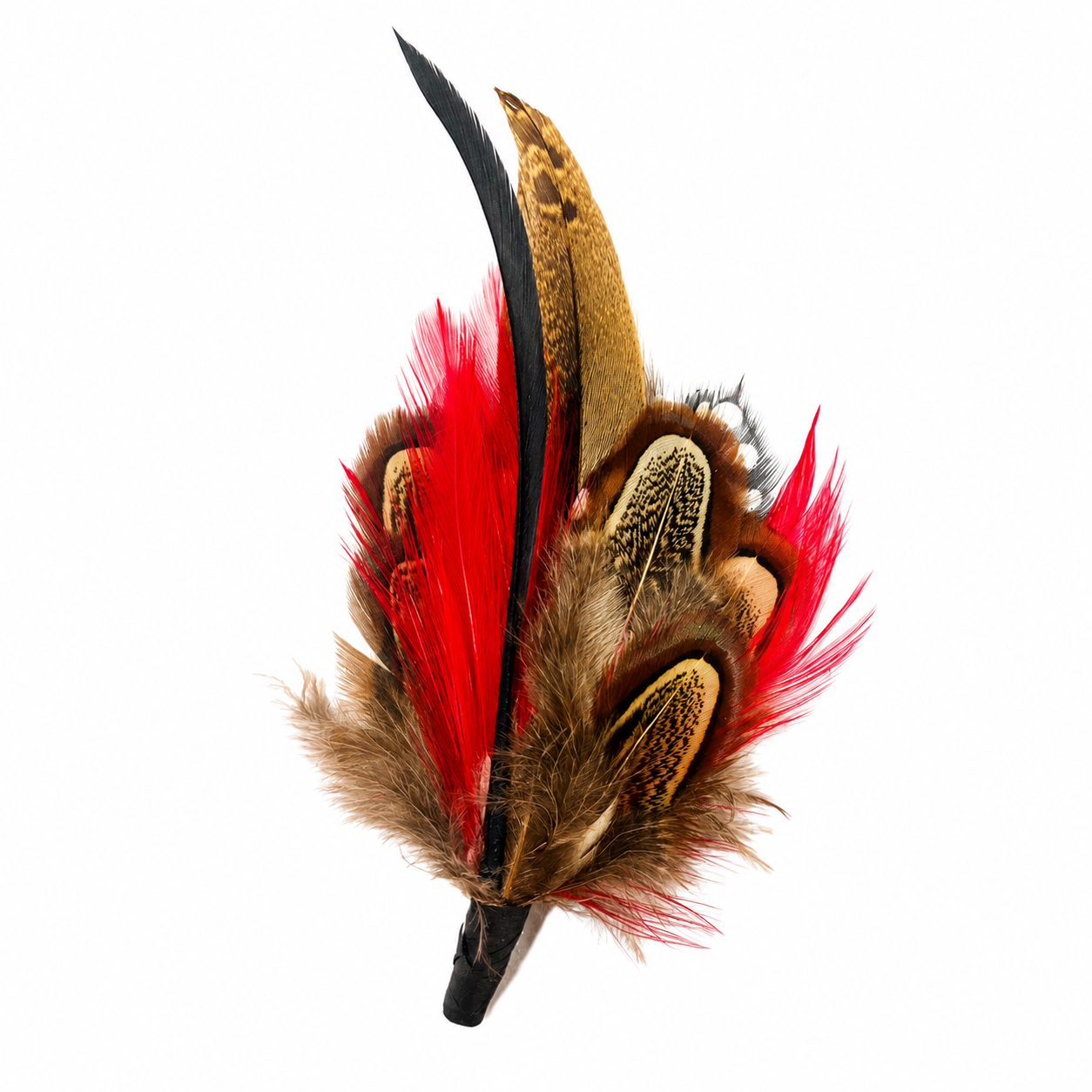 LEWES  Natural  Feather Hat Plume with Brooch Pin