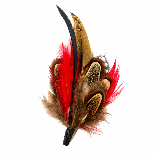 LEWES  Natural  Feather Hat Plume with Brooch Pin