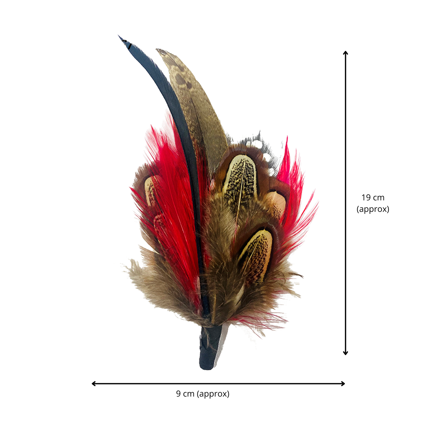 LEWES Genuine Pheasant Feather Hat Plume with Brooch Pin