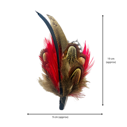 LEWES Genuine Pheasant Feather Hat Plume with Brooch Pin