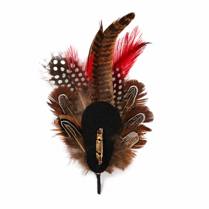 LEWES  Natural  Feather Hat Plume with Brooch Pin