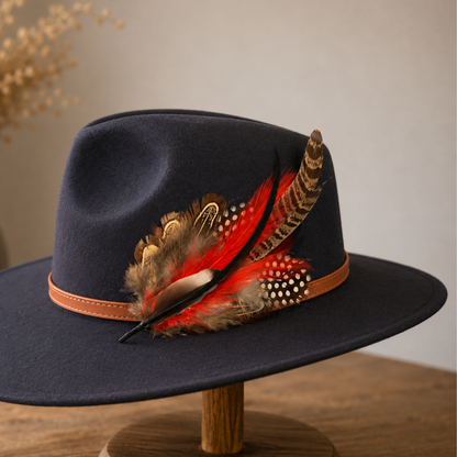 LEWES  Natural  Feather Hat Plume with Brooch Pin