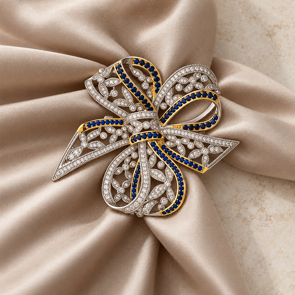 LISETTE Zircon Bow Brooch