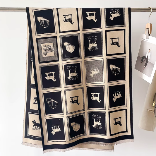 MADDIE Horse design, Cashmere Blend Pashmina/Shawl - 180 x 65 cms