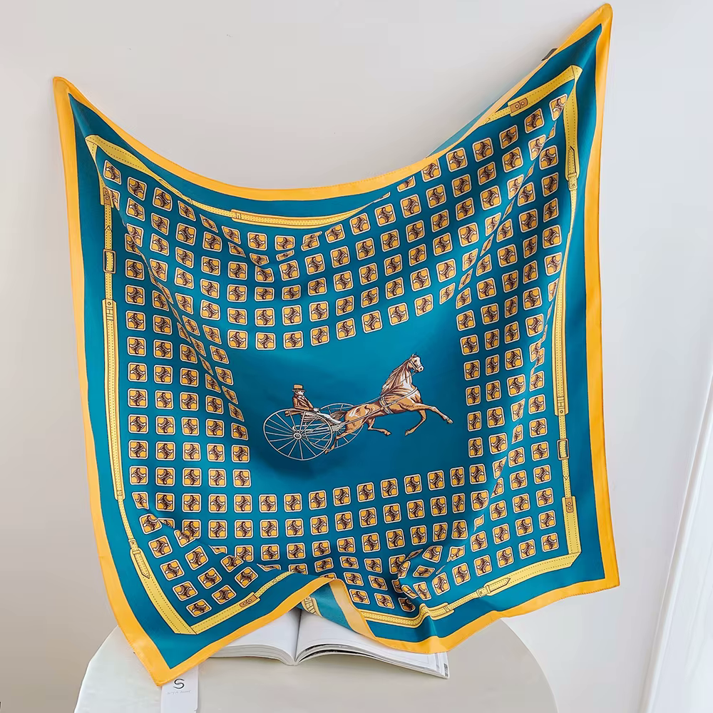 MANDY Horse Design Twill Scarf - 70 x 70 cm